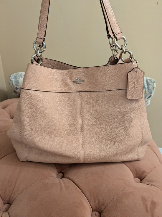 Coach Handbags - Coach Pebbled Leather Shoulder Bag in Blush Pink